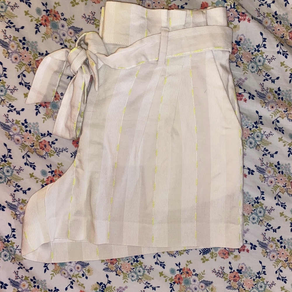 Loft Striped Tie Waist Shorts